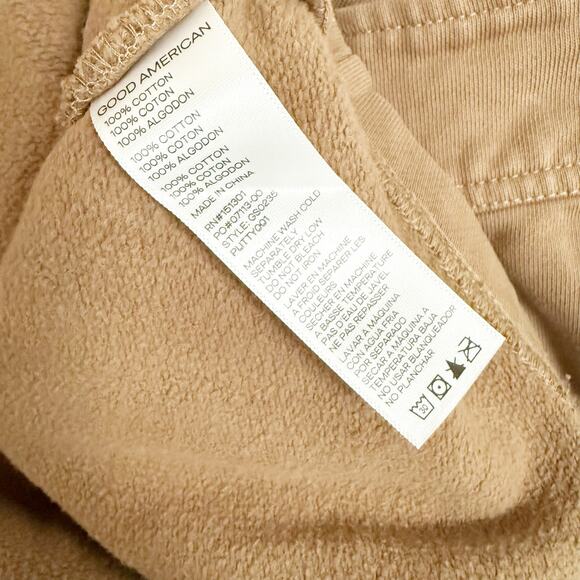 GOOD AMERICAN | Essential Fleece Shacket Jacket Brown Putty Oversized | XS-Small - Picture 6 of 7